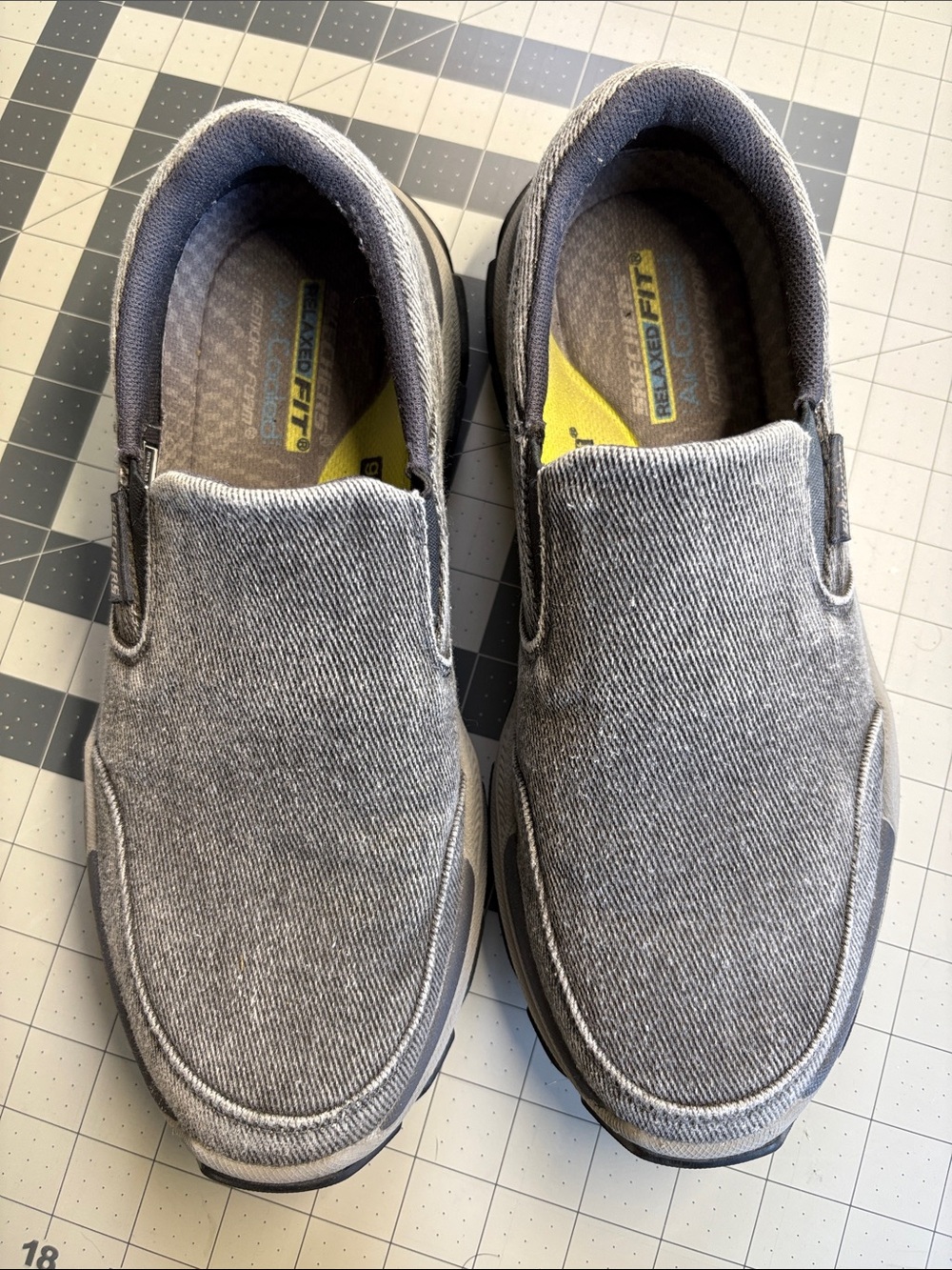 Skechers Men's Charcoal Gray Slip-On Canvas Loafers - Picture 3 of 8